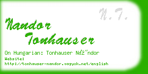 nandor tonhauser business card